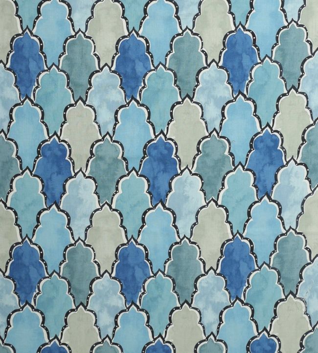 Palmetto Fabric - Blue 