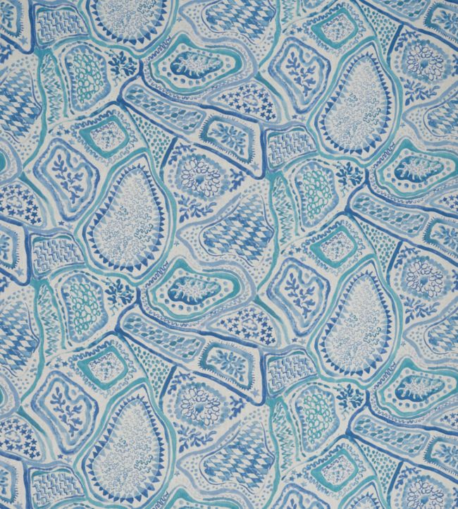 Monkey Puzzle Fabric - Blue 
