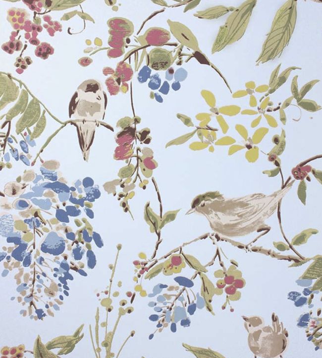 NCW4182-03 - Penglai Wallpaper - Blue/Pink - Nina Campbell