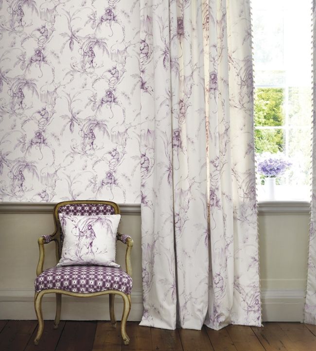 NCW4205-05 - Barbary Toile Wallpaper - Charcoal - Nina Campbell