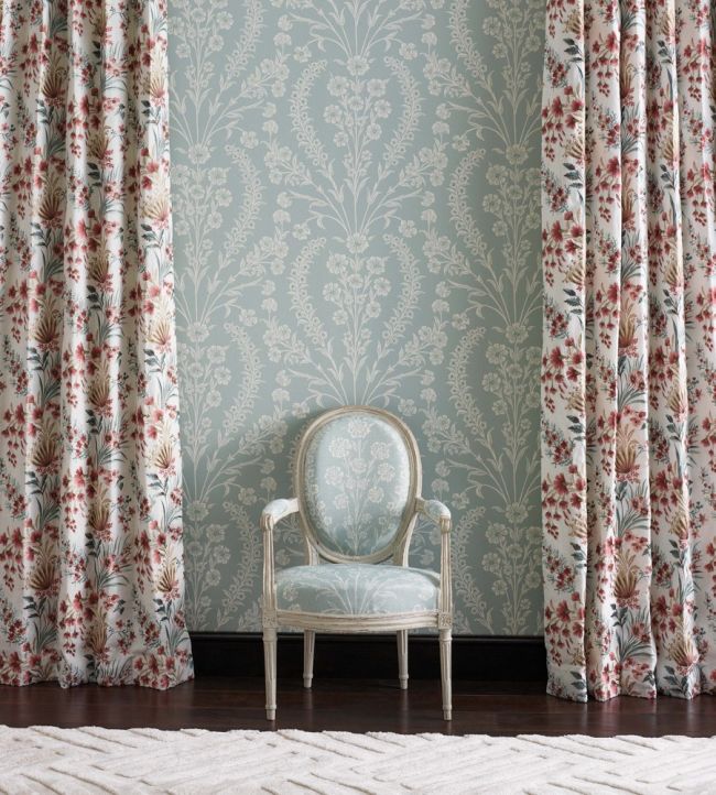 NCW4392-01 - Chelwood Wallpaper - Aqua - Nina Campbell