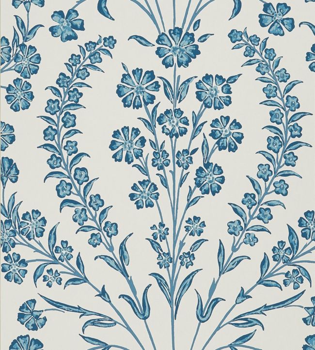 NCW4392-05 - Chelwood Wallpaper - Blue/ Ivory - Nina Campbell