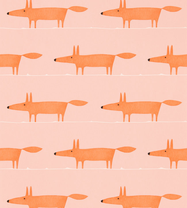 Midi Fox Wallpaper - Orange 