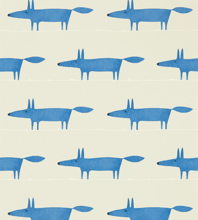 Midi Fox Wallpaper - Blue 