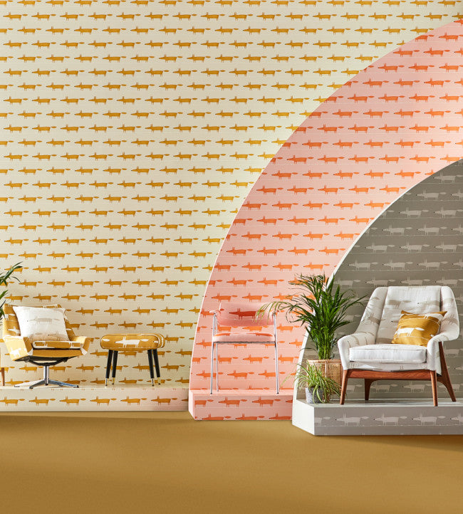 Midi Fox Room Wallpaper - Sand