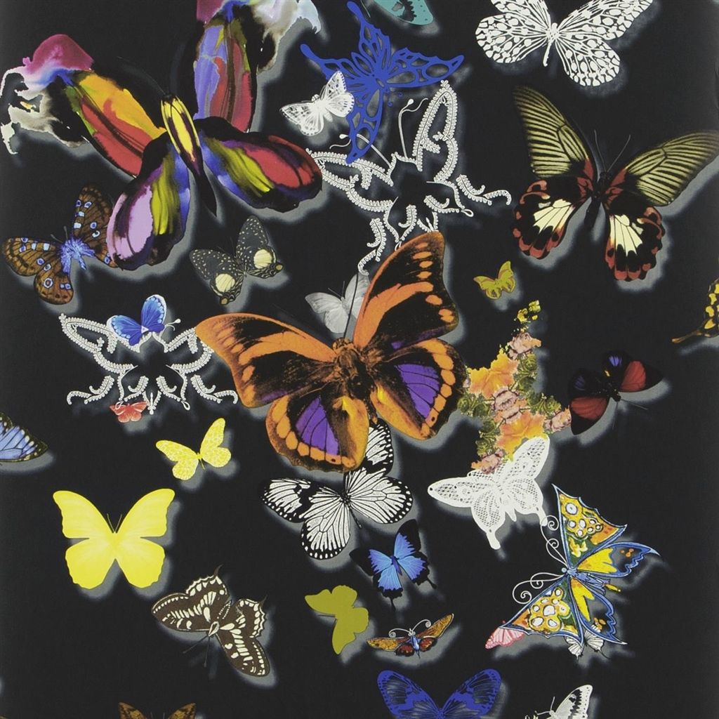 Butterfly Parade Wallpaper - Black