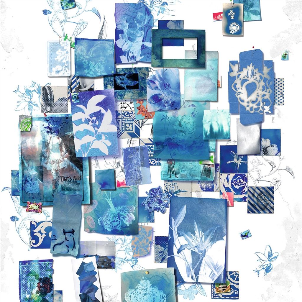Follete - Bleu De Roi Wallpaper - Blue