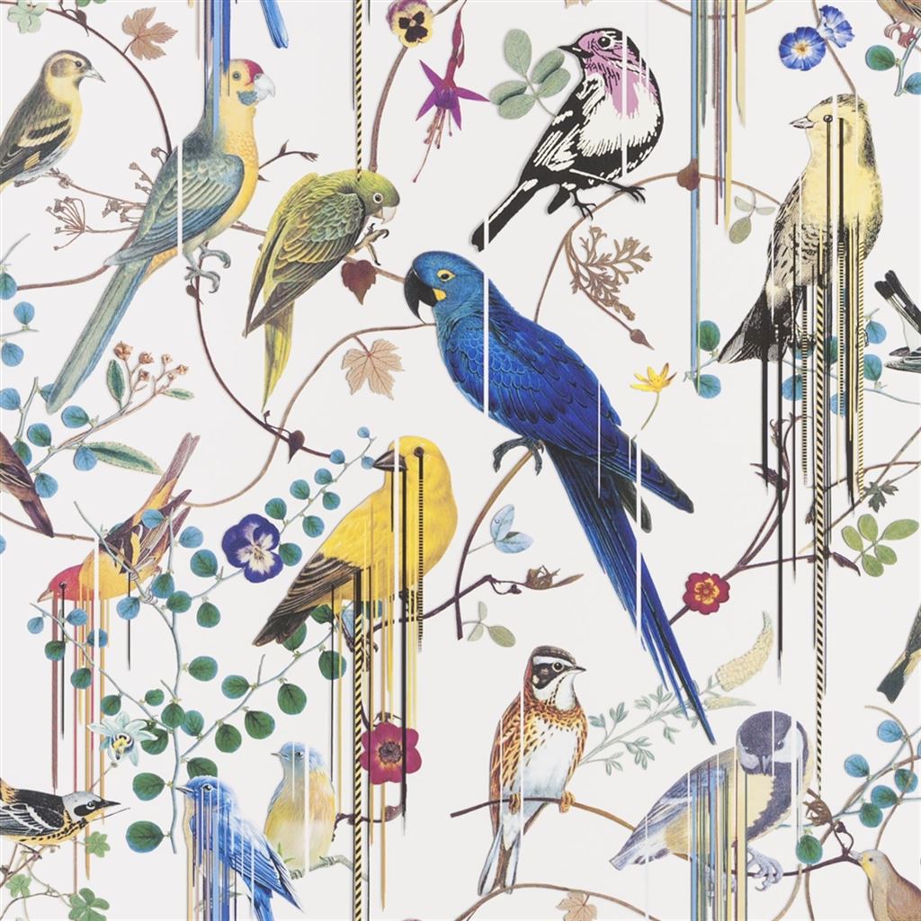 Birds Sinfonia Perce Neige Wallpaper - Multicolor