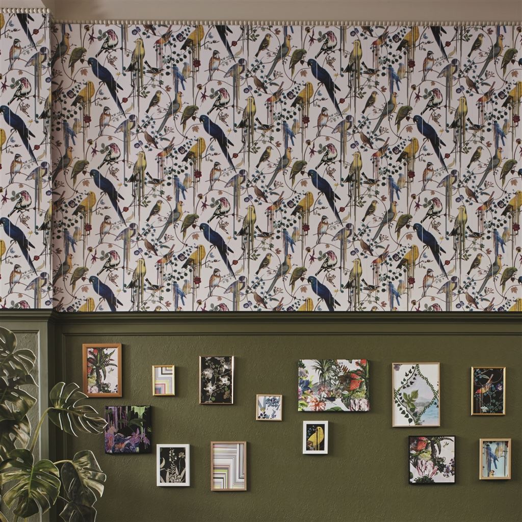 Birds Sinfonia Perce Neige Room Wallpaper - Multicolor