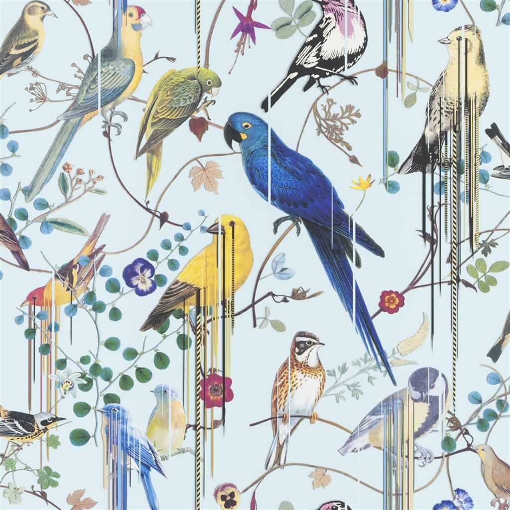Birds Sinfonia Wallpaper - Blue