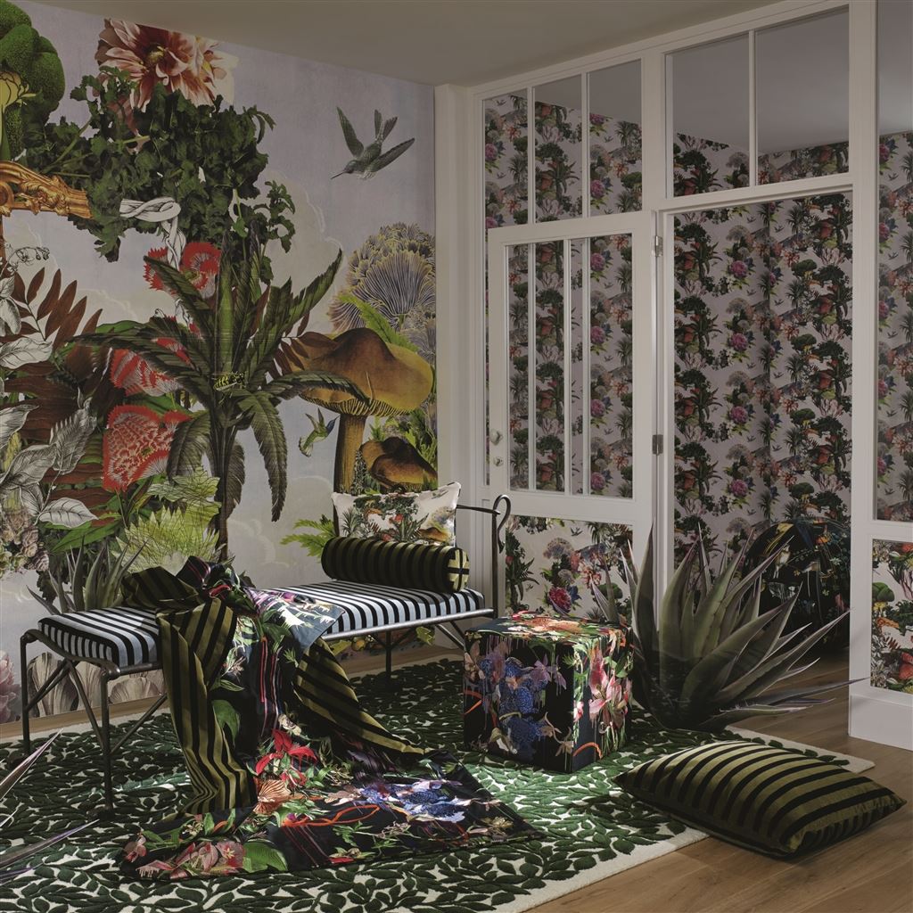 Jardin Des Reves Panoramic Prisme Room Wallpaper 2 - Green