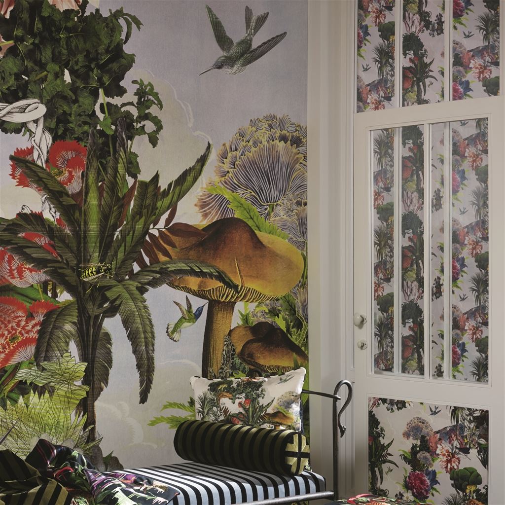 Jardin Des Reves Panoramic Prisme Room Wallpaper 3 - Green
