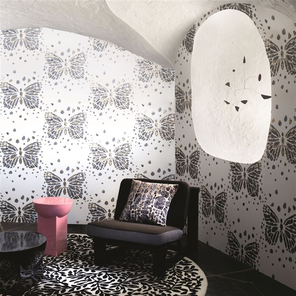 Les Messagers Carbone Room Wallpaper - Black