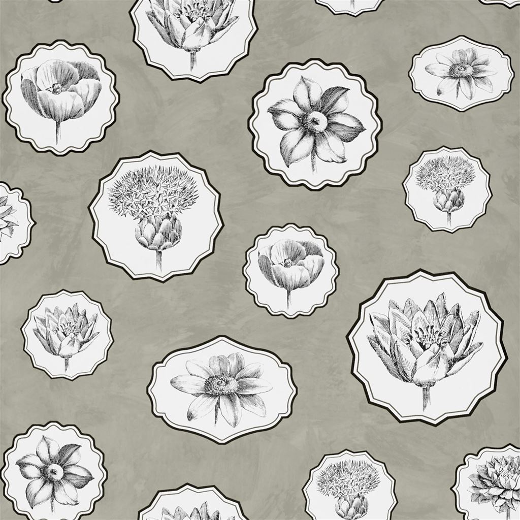Herbariae Wallpaper - Gray