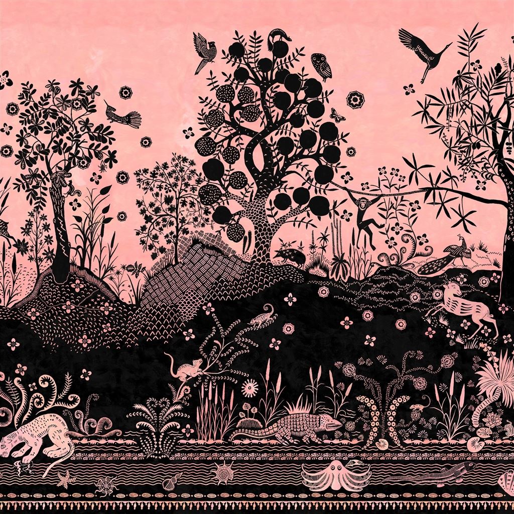 Bois Paradis Nursey Wallpaper - Pink 