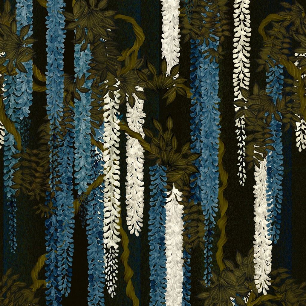 Wisteria Alba Wallpaper -  Blue 