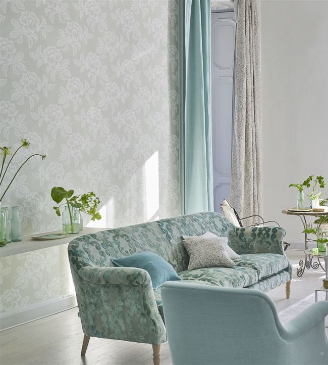 Berettino Room Wallpaper - Gray