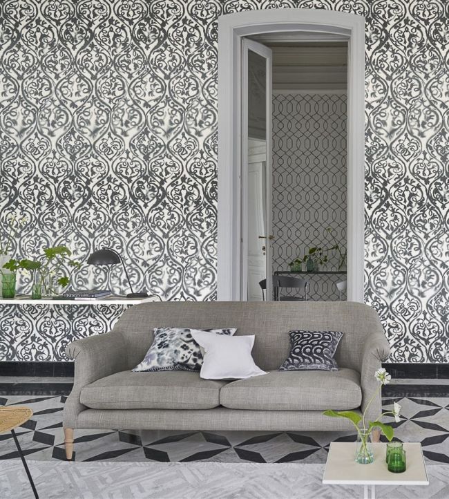 Arabesque Room Wallpaper - Gray
