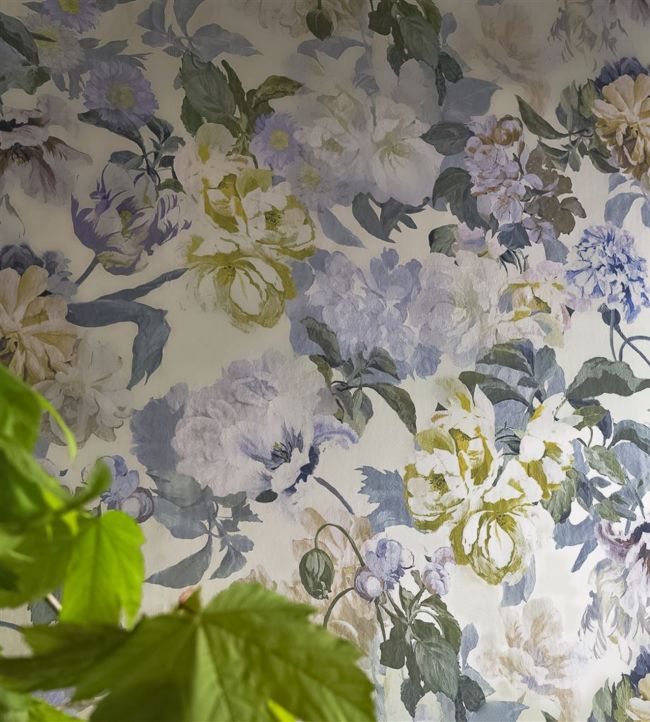 Delft Flower Room Wallpaper 2 - Teal