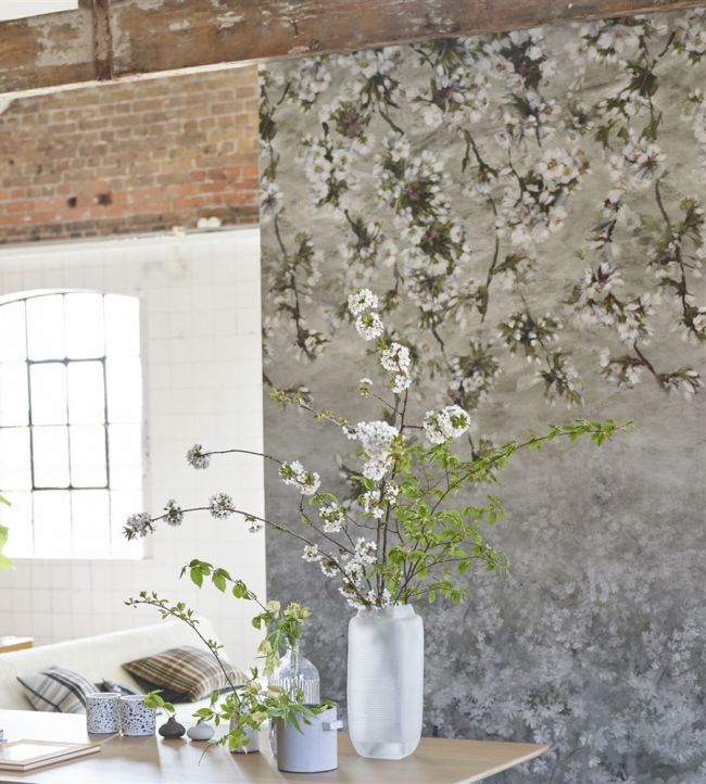 Assam Blossom Room Wallpaper 2 - Gray