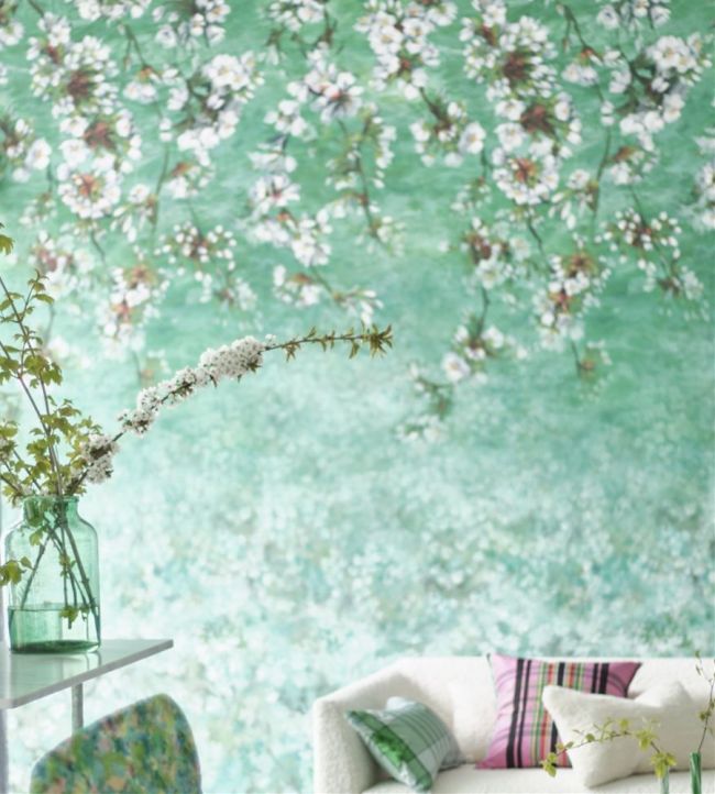 Assam Blossom Room Wallpaper 2 - Green