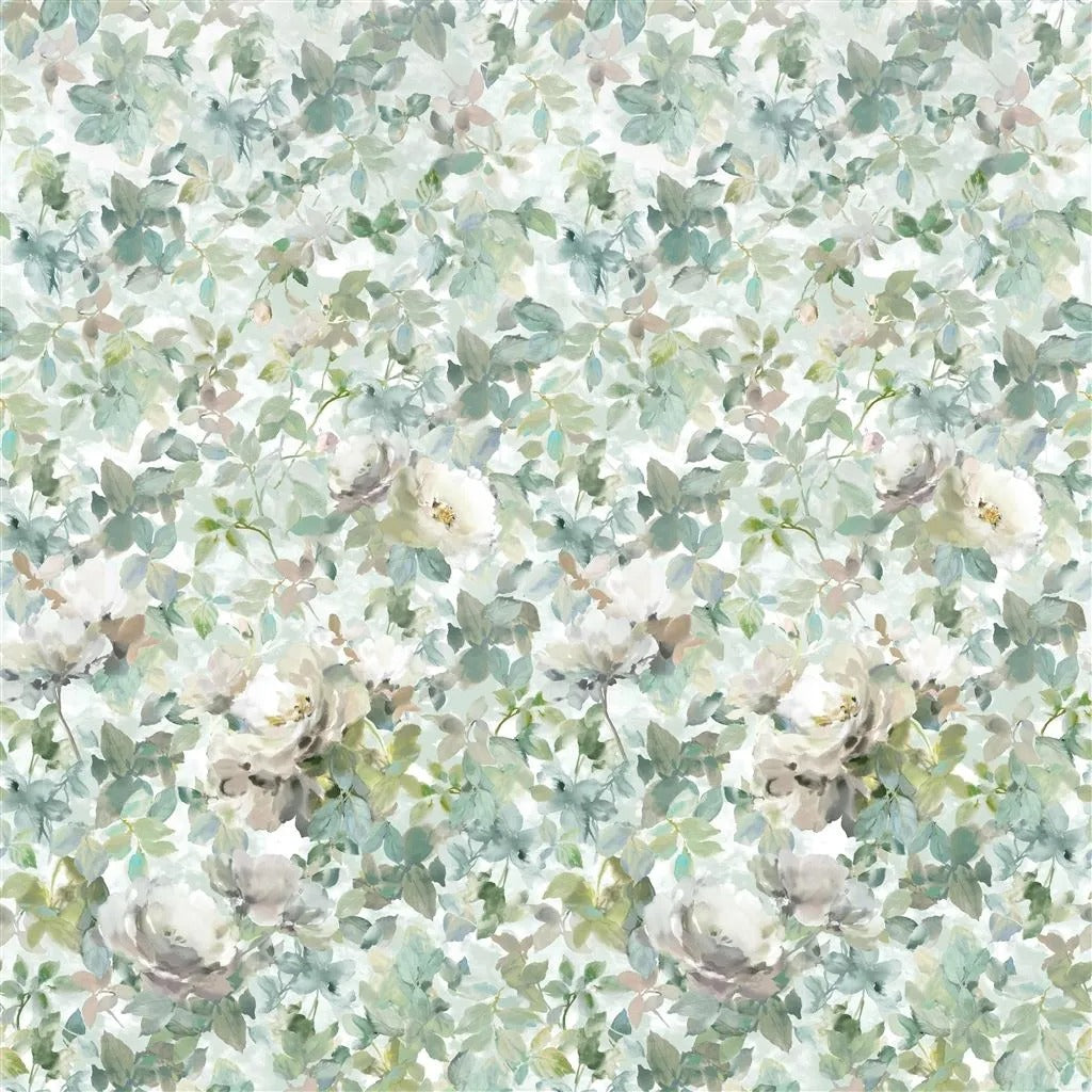 Thelmas Garden Celadon Wallpaper - Green