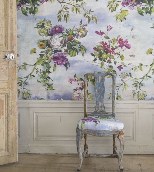 Caprifoglio Room Wallpaper - Blue