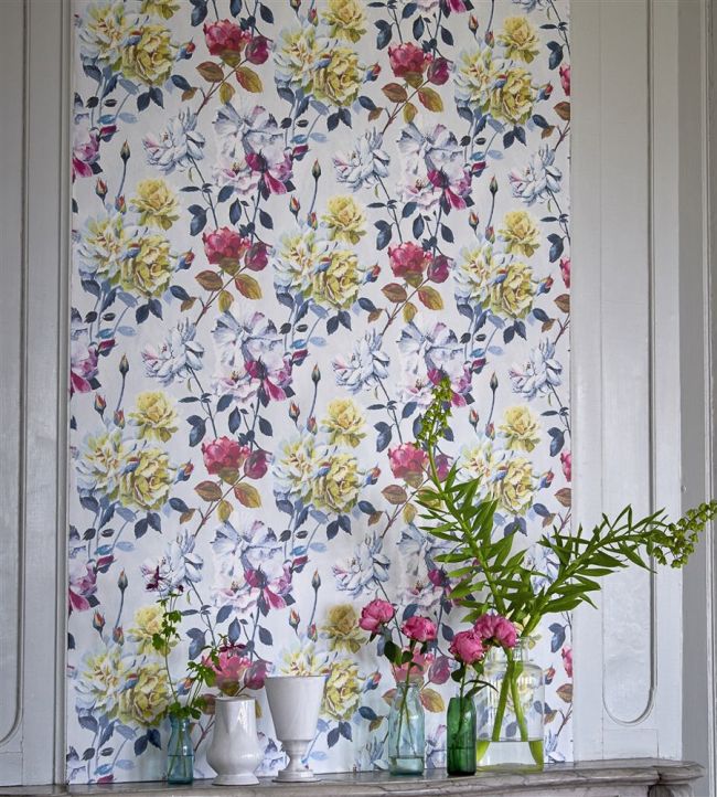 Couture Rose Room Wallpaper - Multicolor