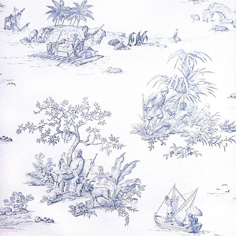 Robinson Crusoe Wallpaper - Blue