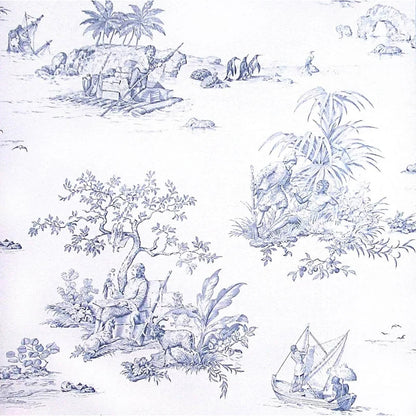 Robinson Crusoe Wallpaper - Blue