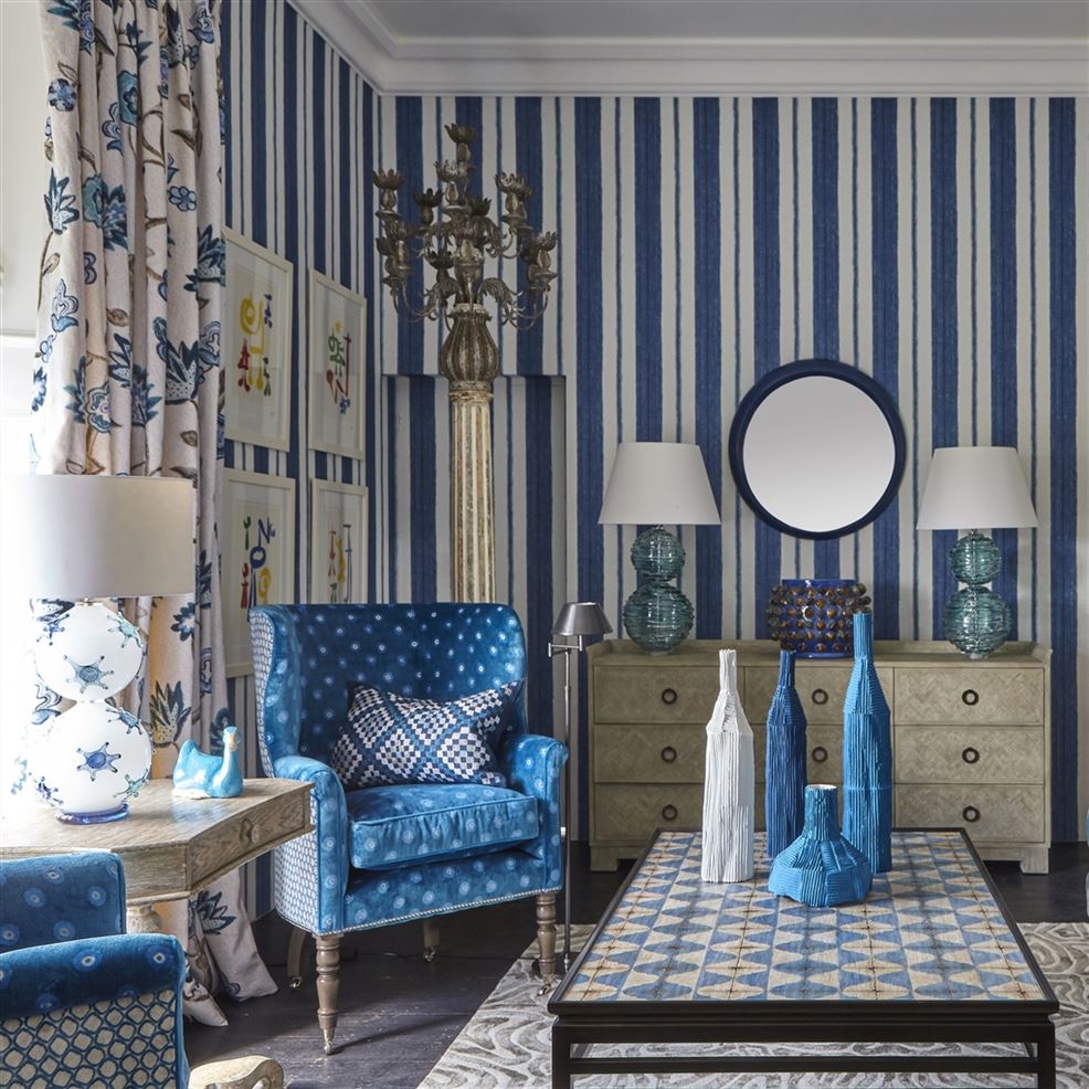 Scillo Room Wallpaper - Blue