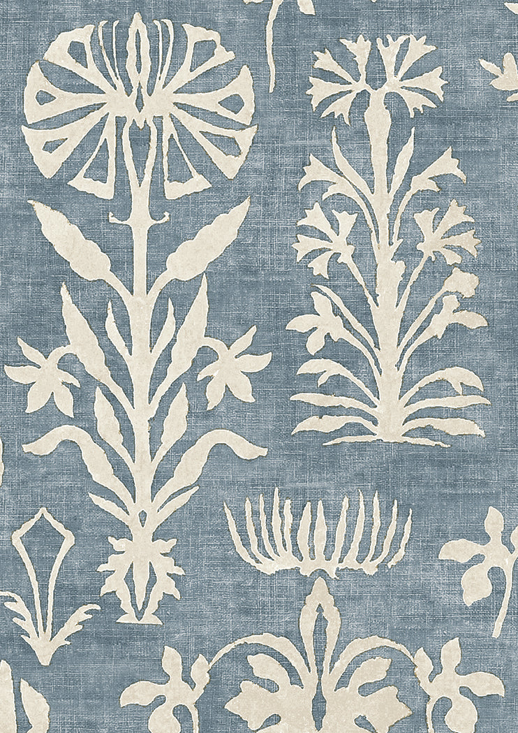 Papyrus Wallpaper - Blue - Lewis & Wood