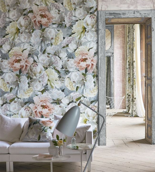 Peonia Grande Wallpaper - Zinc - PDG1102/01 - Designers Guild