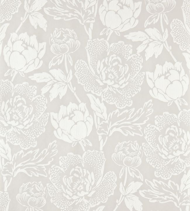 Peony Wallpaper - White - 2301 - Farrow & Ball
