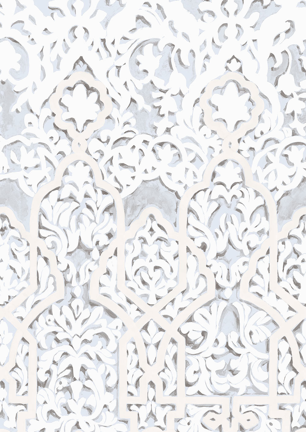 Petra Wallpaper - White - Lewis & Wood
