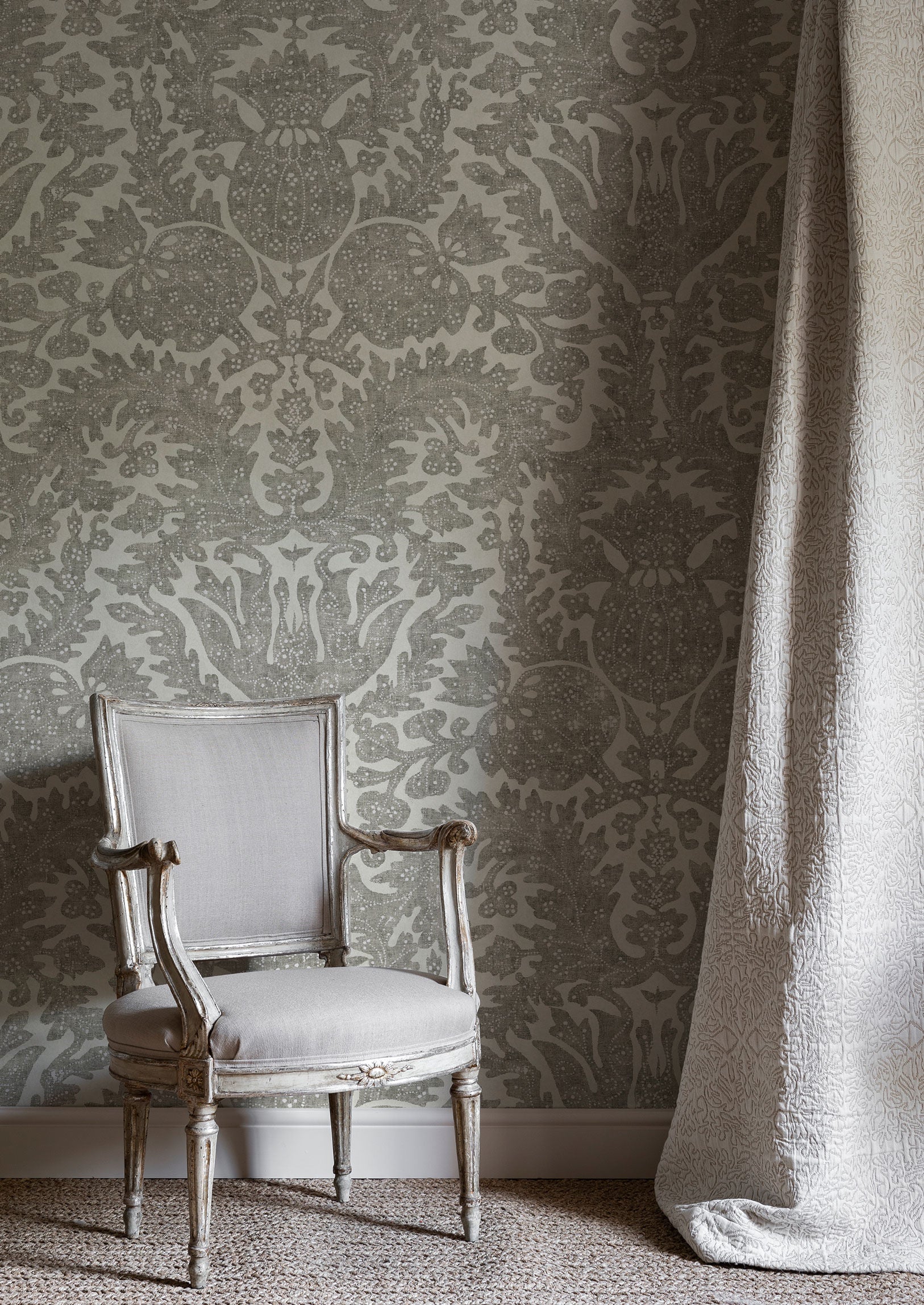 Pomegranate Wallpaper - Gray - Lewis & Wood