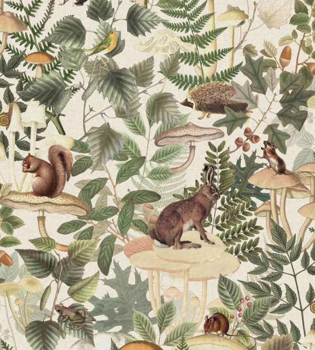 Wildlife Creek Nursey Wallpaper - Green