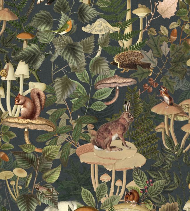 Wildlife Creek Nursey Wallpaper - Green 