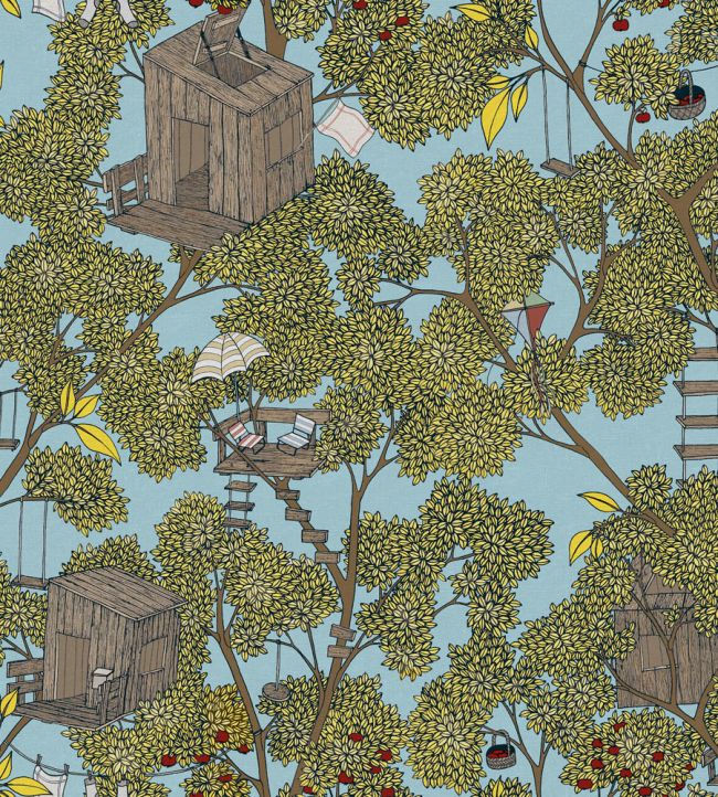 Treehouse Wallpaper - Green 