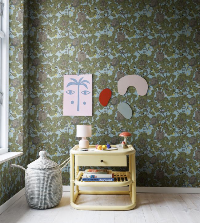Treehouse Room Wallpaper - Green