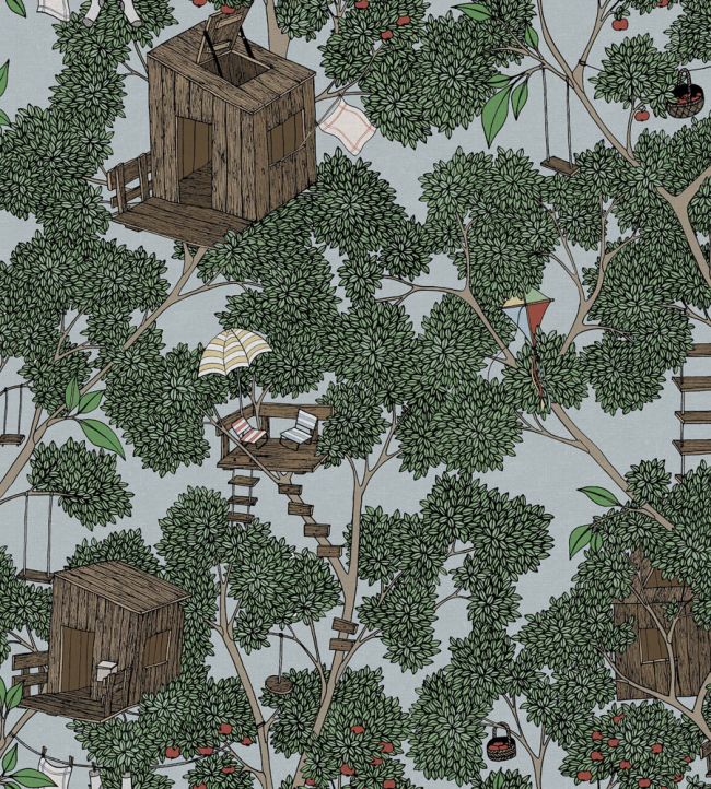 Treehouse Wallpaper - Green