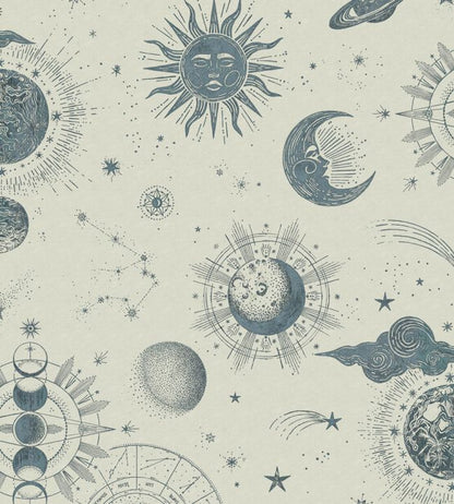 Planetarium Nursey Wallpaper - White