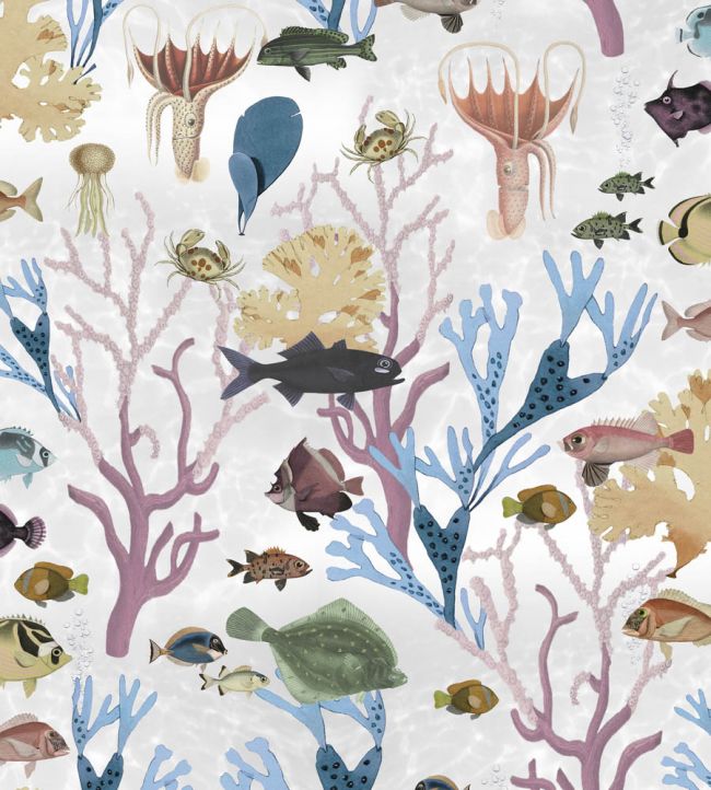 Aquarium Nursey Wallpaper - White