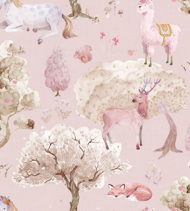 Dreamland Nursey Wallpaper -  Pink 