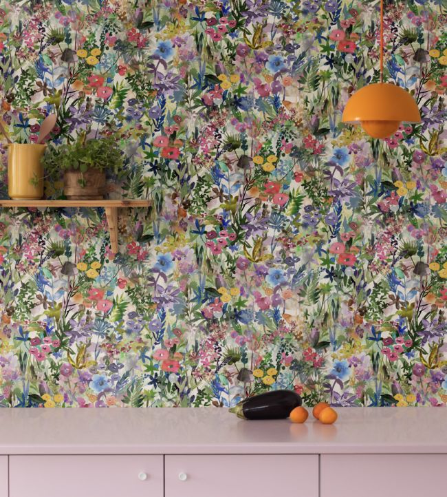 Poppy Meadow Room Wallpaper - Multicolor