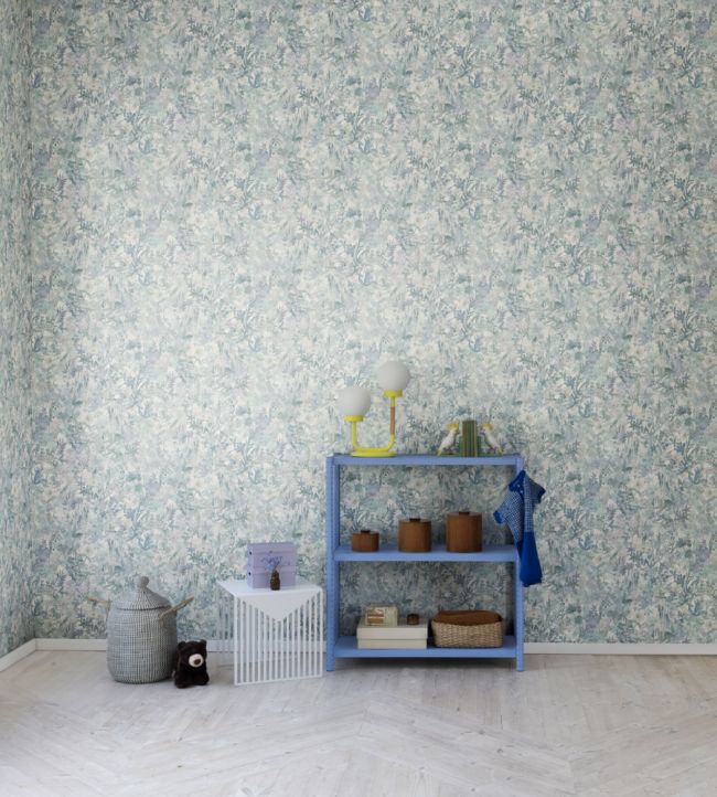 Poppy Meadow Room Wallpaper - Blue