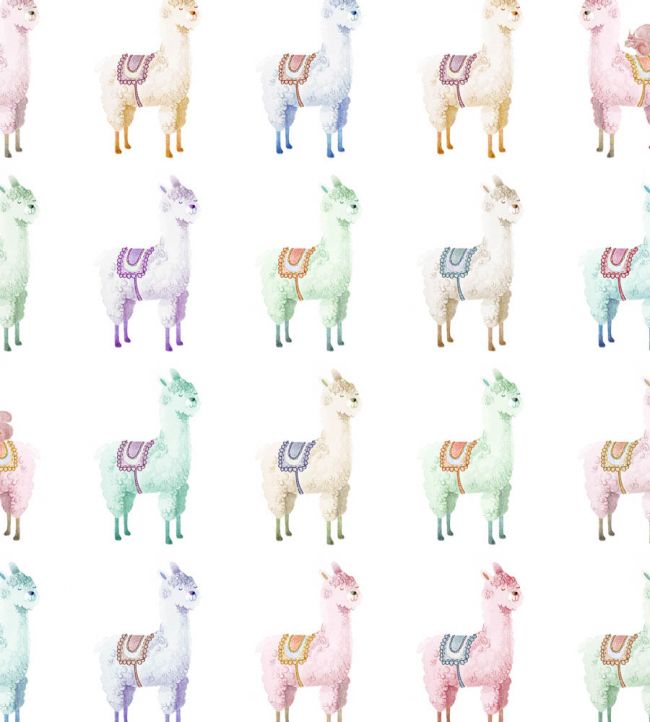 Alpaca Rebel Nursey Wallpaper - Multicolor