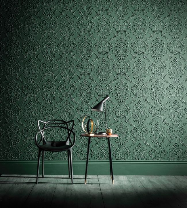 Rocco Room Wallpaper - Green