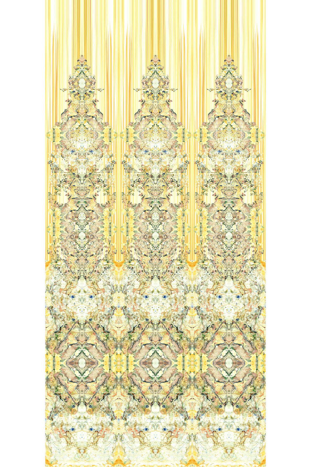 Marble Damask Wallpaper Panel - Yellow