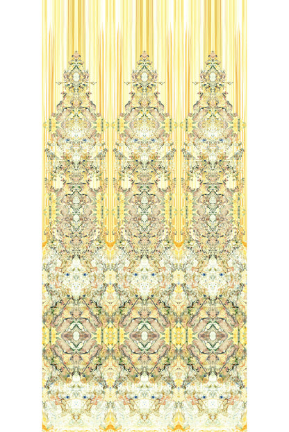 Marble Damask Wallpaper Panel - Yellow